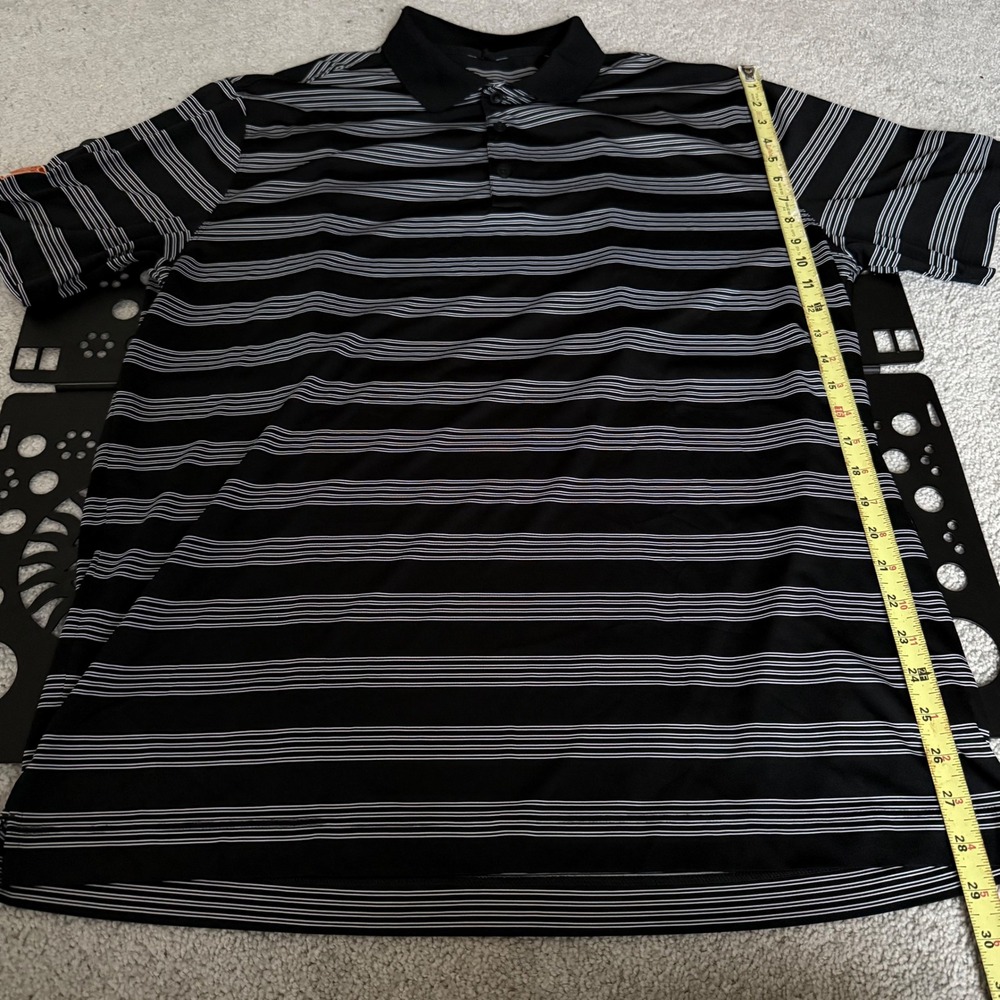 Nike Golf Tour Performance Dri-FIT Polo Shirt Mens XL Black White Stripe 452505 - Picture 7 of 9